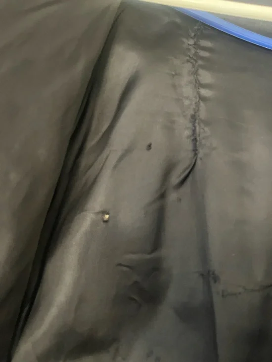 One of a kind. Patchwork Embellished Multicolor Bomber Jacket with Shell Accents - Picture 15 of 16